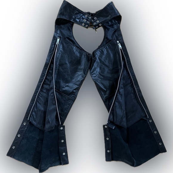 🏍️ Biker’s Club Leather Chaps | Motorcycle | Moto XXS/2XS | Harley-Davidson-ish - Picture 12 of 17
